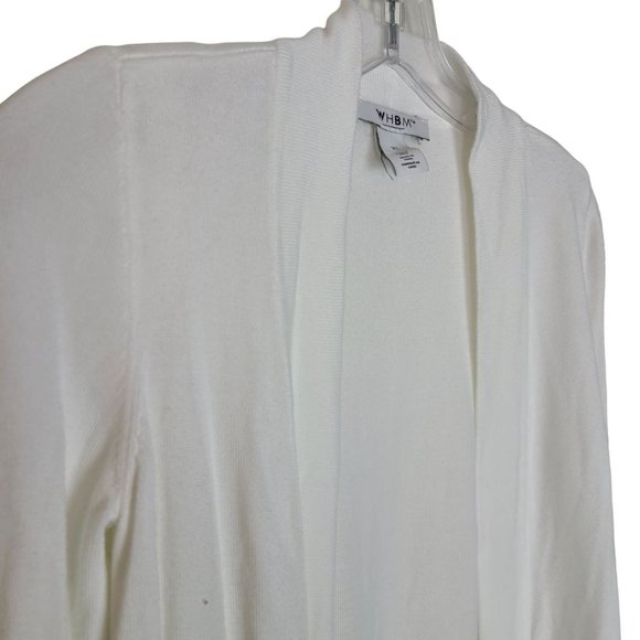 White House Black Market Womens XS White Open Front Long Sleeve Cardigan Sweater - Picture 5 of 8